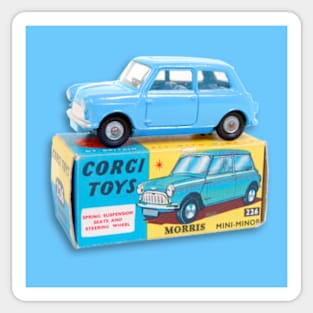 BLUE MORRIS MINOR TOY CAR Sticker